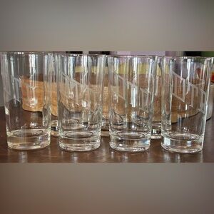 Vintage 1970s Monogrammed Bar Cart Tumblers | Set of 6 + Bonus Glass